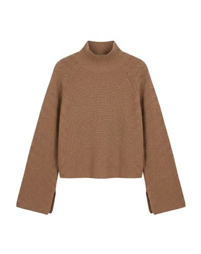 Jucca Woman Turtleneck Light Brown Size M Virgin Wool In Beige