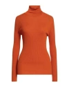 Jucca Woman Turtleneck Orange Size L Virgin Wool In Orange