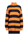Jucca Woman Turtleneck Orange Size M Wool, Polyamide, Alpaca Wool, Mohair Wool In Orange