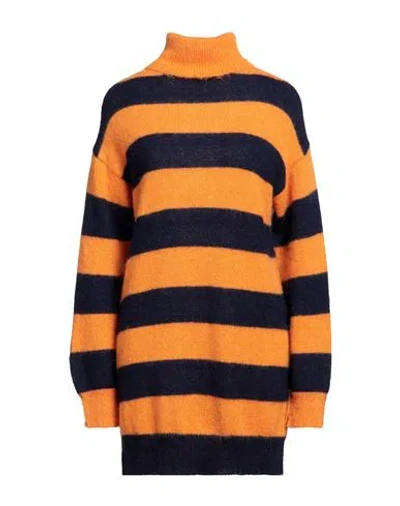 Jucca Woman Turtleneck Orange Size M Wool, Polyamide, Alpaca Wool, Mohair Wool