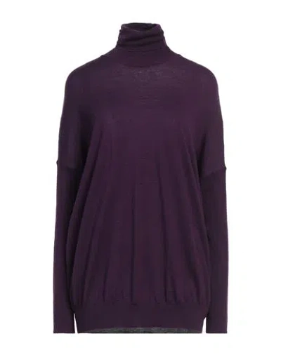 Jucca Woman Turtleneck Purple Size L Virgin Wool