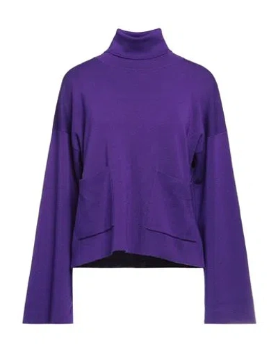 Jucca Woman Turtleneck Purple Size M Virgin Wool