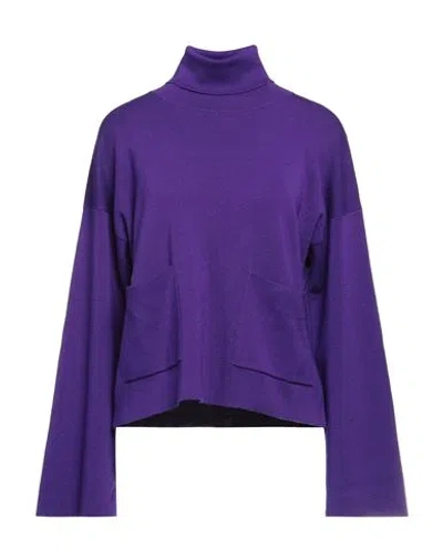 Jucca Woman Turtleneck Purple Size M Virgin Wool In Purple