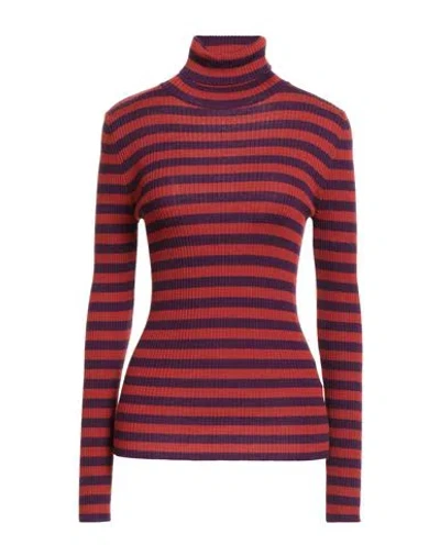 Jucca Woman Turtleneck Rust Size L Virgin Wool In Brown