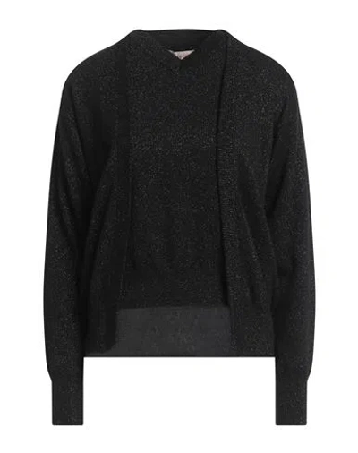 Jucca Woman Twin Set Black Size L Wool, Viscose, Polyamide, Metal, Cashmere In Black
