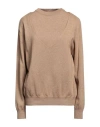 Jucca Woman Twin Set Camel Size L Wool, Viscose, Polyamide, Metal, Cashmere In Beige