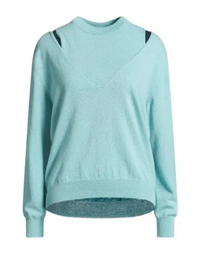 Jucca Woman Twin Set Turquoise Size Xs Wool, Viscose, Polyamide, Metal, Cashmere In Blue