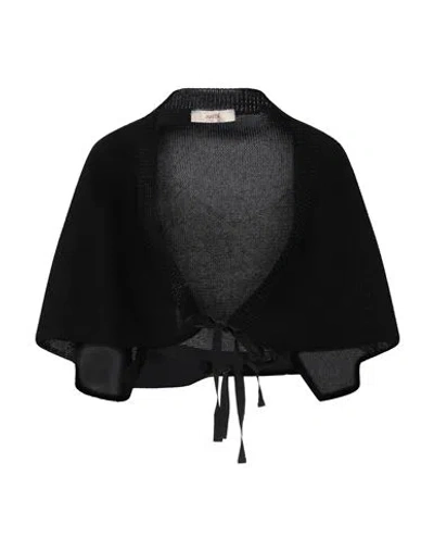 Jucca Woman Wrap Cardigans Black Size M Cotton