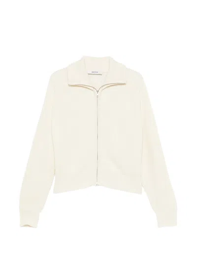 Jucca Zip Front Knit Cardigan In White