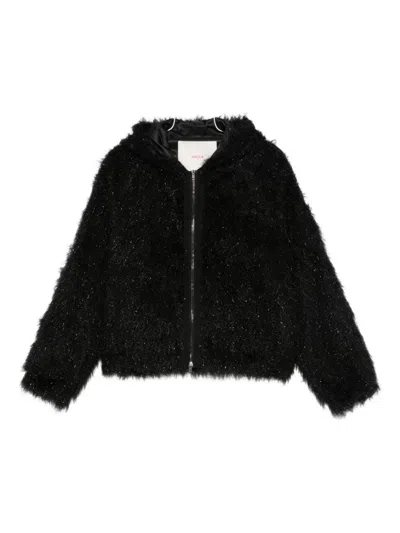 Jucca Zip-up Faux-fur Jacket In Black
