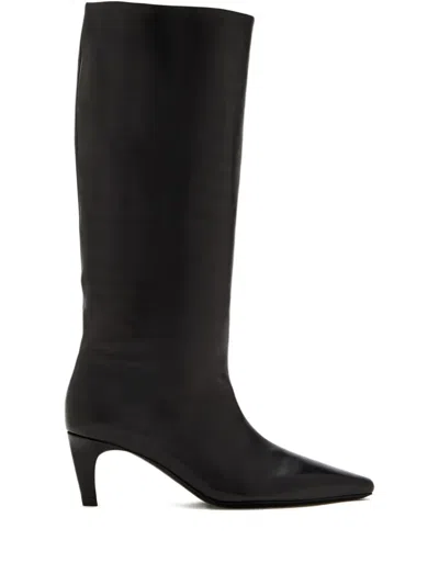 Jude 60mm Cave Leather Boots In Black