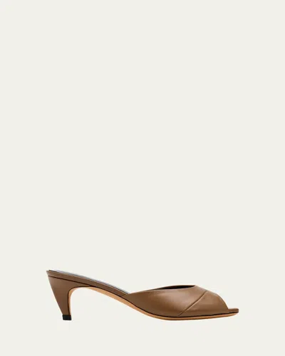 Jude 65mm Cave Leather Mules In Brown