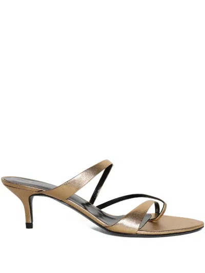 Jude 65mm Heath Leather Criss-cross Sandals In Gold