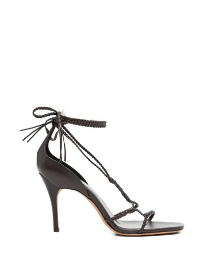 Jude Atlas Woven Heeled Sandals In Black