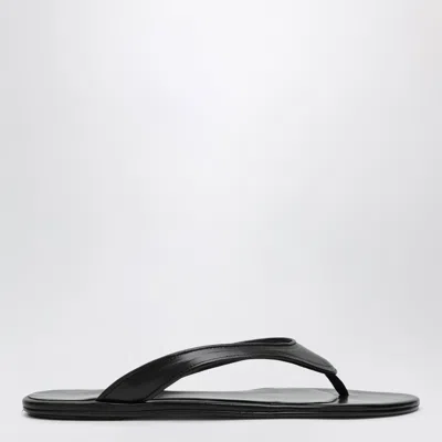 Jude Black Leather Rue Sandal