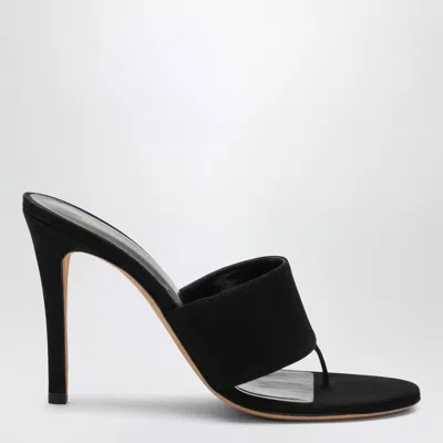 Jude Black Nubuck Leather Thong Sandals