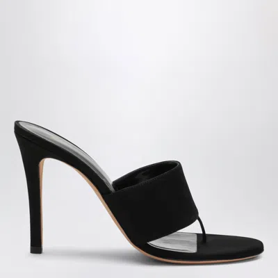 Jude Black Nubuck Leather Thong Sandals In Multi