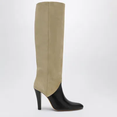 Jude Edita 100 Two-tone Leather And Suede Knee Boots In Black