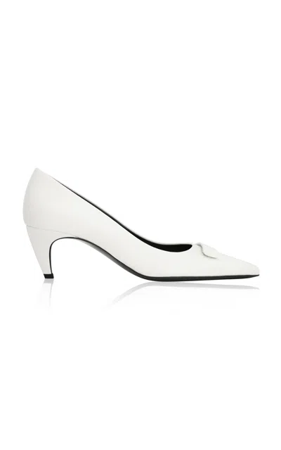 Jude Blade Leather Pumps In White