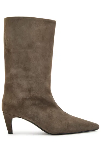 Jude Cave 40 Suede Mid-calf Boots In Brown