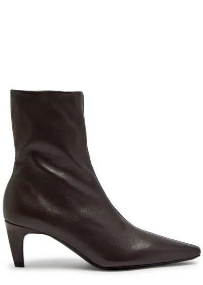 Jude Cave 60 Leather Ankle Boots In Brown