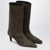Jude Cave Boots In Cocoa Suede Leather In Animal Print