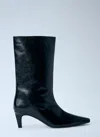Jude Pointed-toe Leather Boots In Black