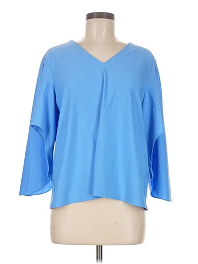 Pre-owned Jude Connally 3/4 Sleeve Blouse In Blue