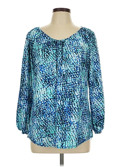Pre-owned Jude Connally 3/4 Sleeve Blouse In Blue