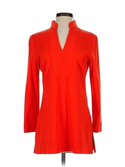 Pre-owned Jude Connally 3/4 Sleeve Top Red Open Neckline Tops