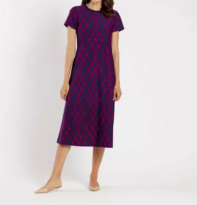 Jude Connally Alexandra Dress In Diamond Lattice Navy In Multi