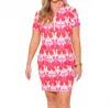 Jude Connally Alexia Short Sleeve Mini Dress In Paradise Ikat Peony In Multi
