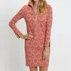 Jude Connally Anna Printed Ponte Dress In Garden Lattice Paprika In Multi