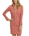 Jude Connally Anna Printed Ponte Dress In Garden Lattice Paprika In Red