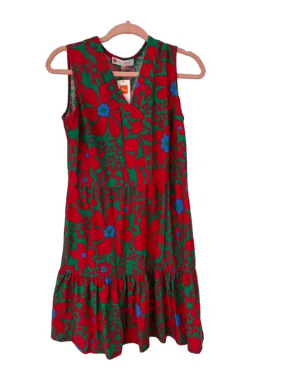 Jude Connally Annabelle Dress In Mod Daisy Green In Red