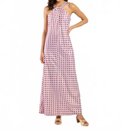 Jude Connally Bernadette Dress In Petite Rattan Raspberry Gold In Multi