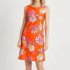Jude Connally Beth Dress In Impressionist Floral In Orange