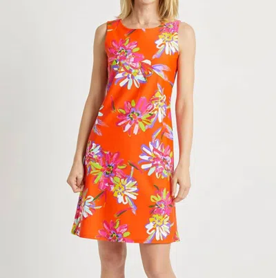 Jude Connally Beth Dress In Impressionist Floral In Orange