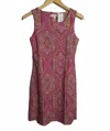 Jude Connally Beth Dress In Paisley Medallion Hot Pink In Pink