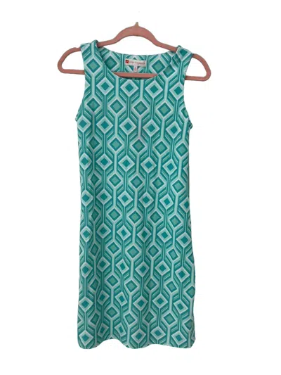 Jude Connally Beth Dress In Trellis Trio Seamist In Blue