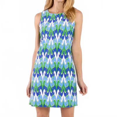 Jude Connally Beth Shift Dress In Paradise Ikat Cobalt In Blue