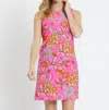 Jude Connally Beth Dress In Twirling Peacock Spring Pink In Pink