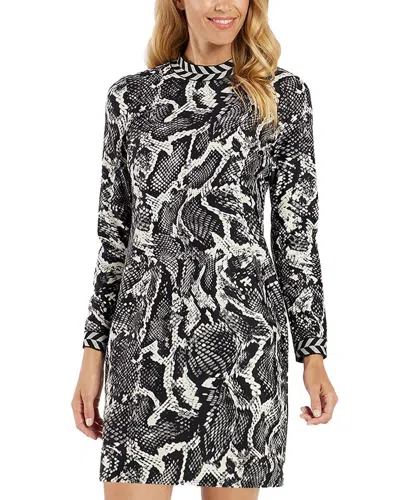 Jude Connally Cameron Long Sleeve Dress In Python Black In Gray