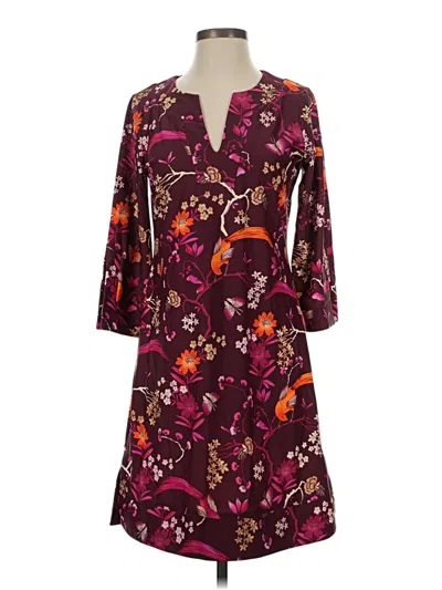 Pre-owned Jude Connally Casual Dress In Burgundy
