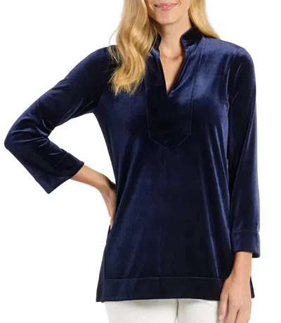 Jude Connally Chris Long Sleeve Tunic Top In Navy In Blue