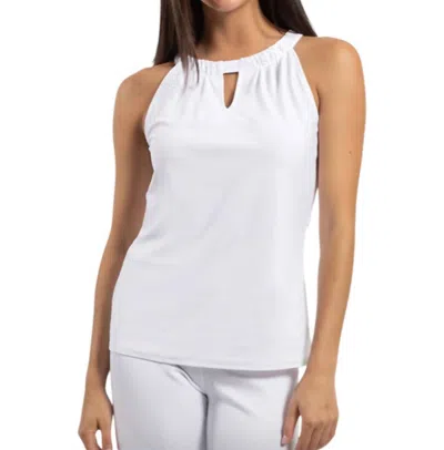 Jude Connally Claire Sleeveless Keyhole Top In White