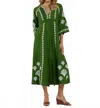 Jude Connally Clementine Caftan Maxi Dress In Garden Green White In Green