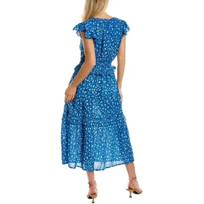 Jude Connally Cleo Midi Dress In Abstract Cheetah Dot Royal In Blue