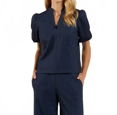 Jude Connally Coco Denim Top In Navy In Blue