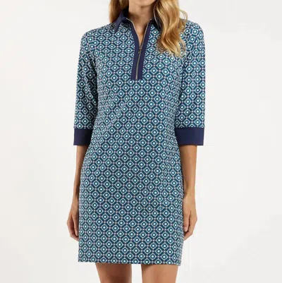 Jude Connally Connie Mini Dress In Floral Mosaic Navy Combo In Blue
